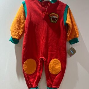 Vintage Weebok Baby Football Romper 24M | 90s Quilted Red USA Made NWT